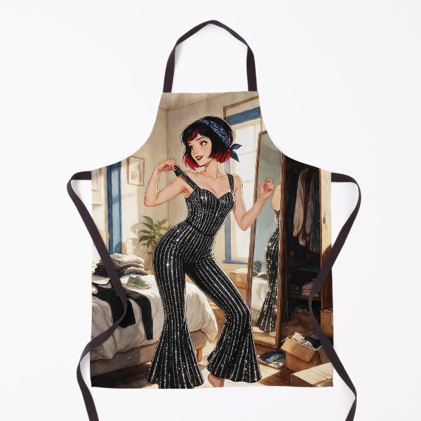 Item preview, Retro Disco Jumpsuit Vintage 70s Flare Anime Art designed and sold by Hen-C-Art.