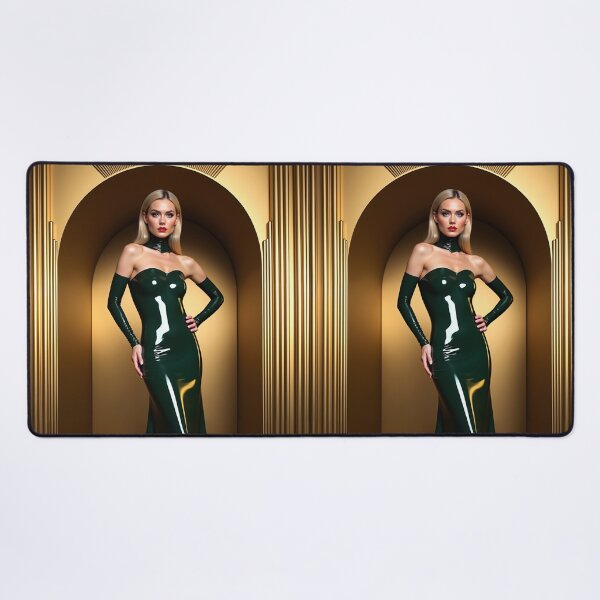 Item preview, Latex Dress Green Glossy Fashion Look Wall Art designed and sold by Magic-Reality.