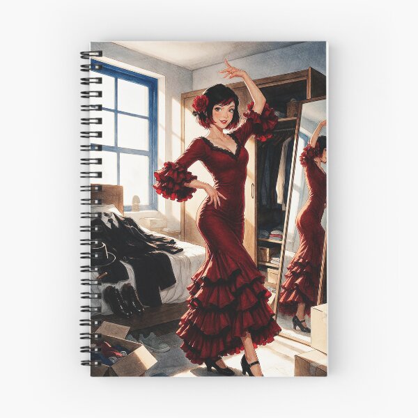 Item preview, Flamenco Dancer Red Dress Spanish Passion Anime Art designed and sold by Hen-C-Art.