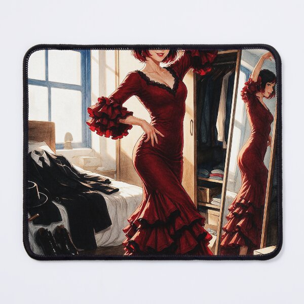 Item preview, Flamenco Dancer Red Dress Spanish Passion Anime Art designed and sold by Hen-C-Art.