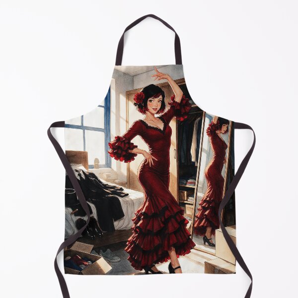 Item preview, Flamenco Dancer Red Dress Spanish Passion Anime Art designed and sold by Hen-C-Art.