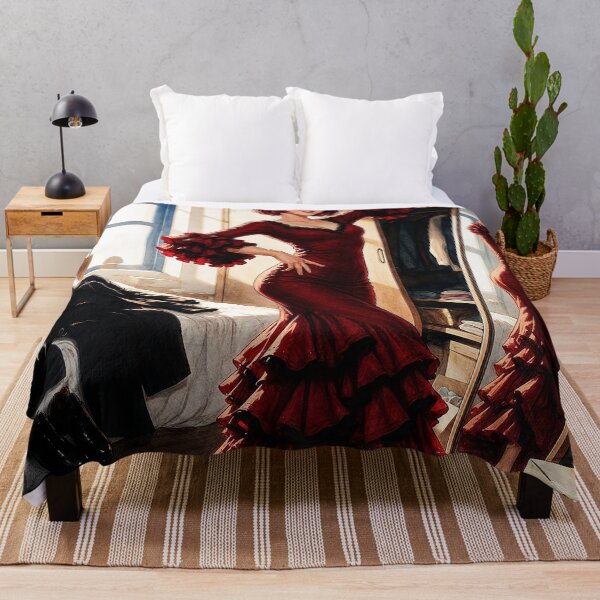 Item preview, Flamenco Dancer Red Dress Spanish Passion Anime Art designed and sold by Hen-C-Art.