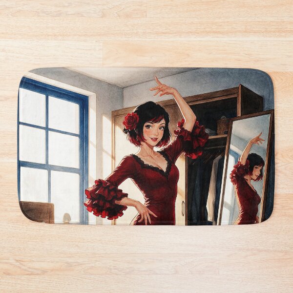 Item preview, Flamenco Dancer Red Dress Spanish Passion Anime Art designed and sold by Hen-C-Art.