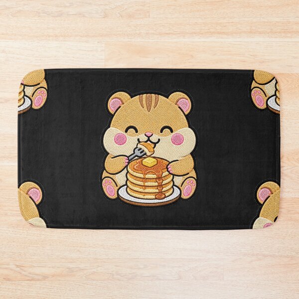 Item preview, Cute Hamster Eating Pancakes Kawaii Embroidery Patch designed and sold by ColorSplash123.