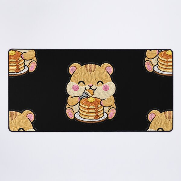 Item preview, Cute Hamster Eating Pancakes Kawaii Embroidery Patch designed and sold by ColorSplash123.