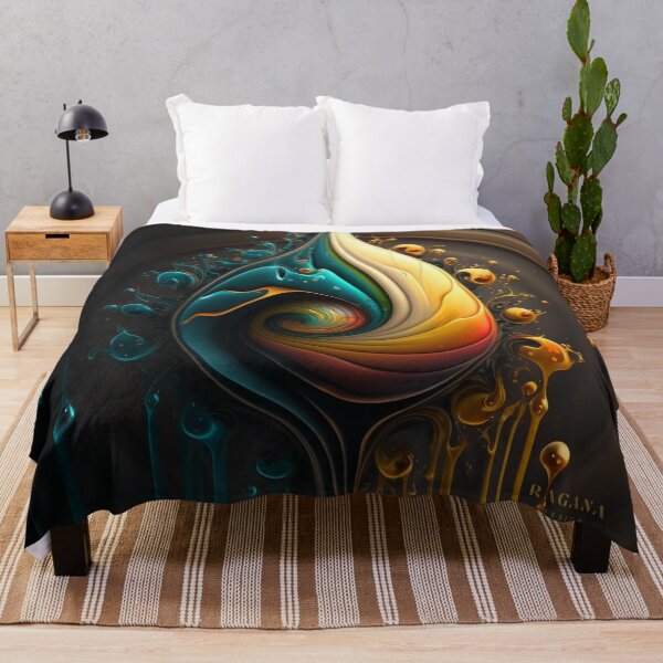 Item preview, Deep Teal and Amber Drop on Brown designed and sold by RAGANADesign.
