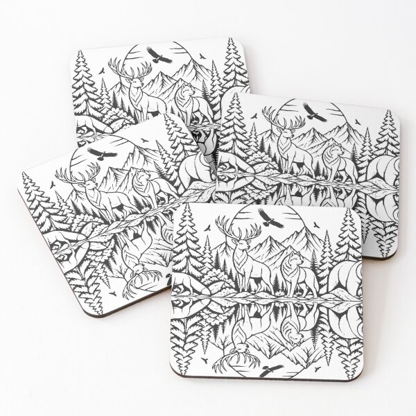Item preview, Forest Animals Soundwave Nature Illustration designed and sold by Pommes im Bett.