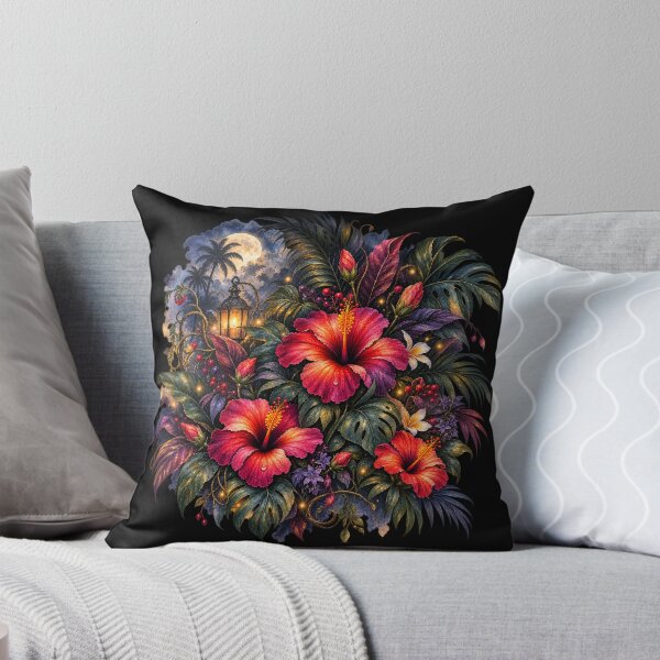 Item preview, Midnight Garden Hibiscus | Nocturnal Tropical Floral Art | Dark Botanical Watercolor designed and sold by IamNolmo.