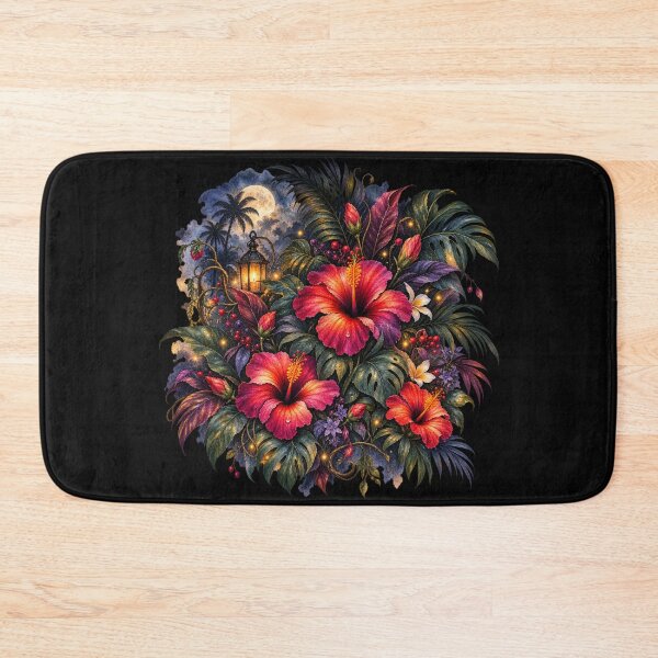 Item preview, Midnight Garden Hibiscus | Nocturnal Tropical Floral Art | Dark Botanical Watercolor designed and sold by IamNolmo.