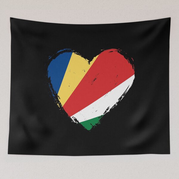 Item preview, Distressed Seychelles Flag Heart SC designed and sold by shitpostee.