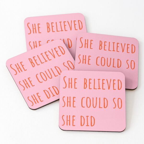 Item preview, She Believed She Could So She Did Orange Minimalist Quote designed and sold by Creations by lyne.