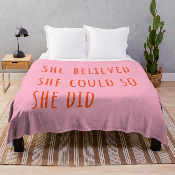 Item preview, She Believed She Could So She Did Orange Minimalist Quote designed and sold by Creations by lyne.