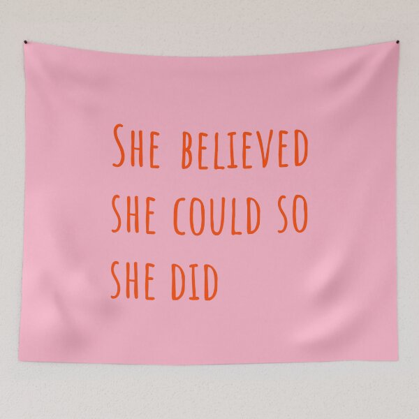 Item preview, She Believed She Could So She Did Orange Minimalist Quote designed and sold by Creations by lyne.