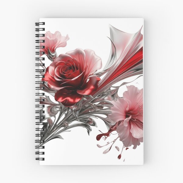 Item preview, RED ROSE AND PINK FLOWERS ON BLACK BACKGROUND designed and sold by dazzlemakers.