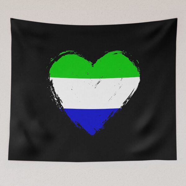 Item preview, Distressed Sierra Leone Flag Heart SL designed and sold by shitpostee.