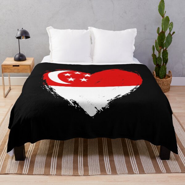 Aperçu de l'œuvre Cœur drapeau de Singapour vieilli SG créée et vendue par shitpostee.