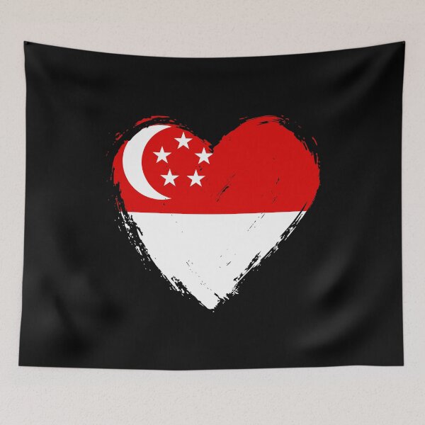 Item preview, Distressed Singapore Flag Heart SG designed and sold by shitpostee.