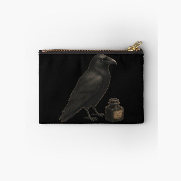 Item preview, Raven and Vintage Ink Bottle | Dark Gothic Autumn designed and sold by Golden Ember Studio.