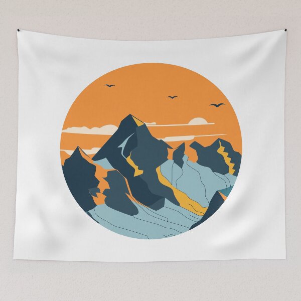 Item preview, Majestic Mountain Sunset Geometric Emblem designed and sold by Vision Crafted.