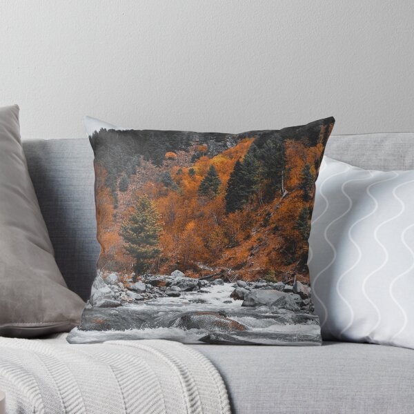 Item preview, Autumn Mountain River – Orange Forest & Moody Black and White Landscape designed and sold by StyleForge Apparel.