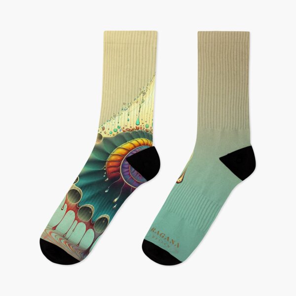 Item preview, Fluted Teal Drop with Rainbow Spiral designed and sold by RAGANADesign.