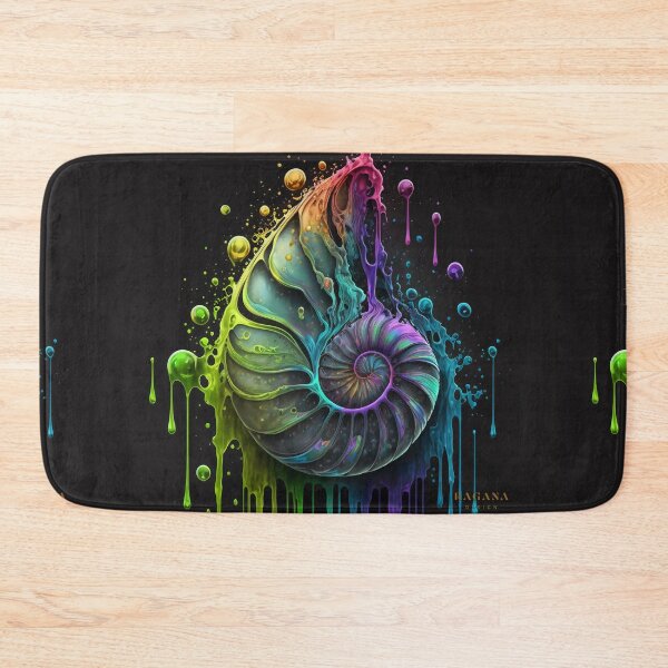 Item preview, Sage and Violet Ammonite with Lime Drips designed and sold by RAGANADesign.