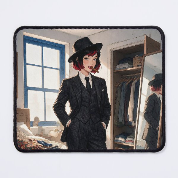 Item preview, Vintage Gangster Suit Fedora Cigar Anime Art designed and sold by Hen-C-Art.