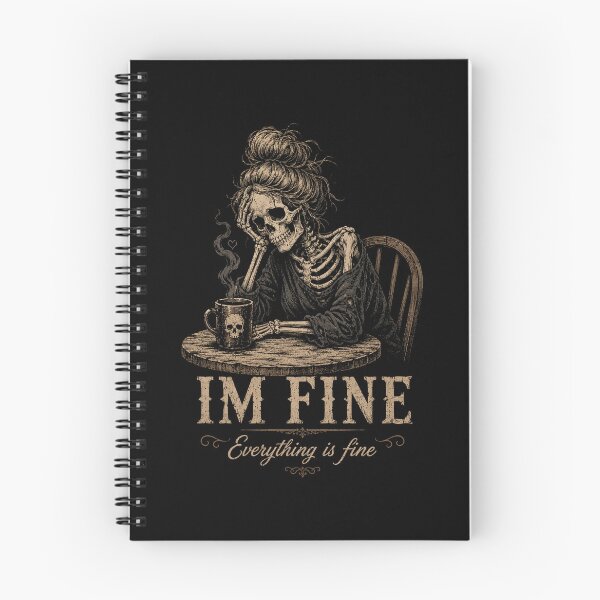 Item preview, of I'm Fine Everything Is Fine Skeleton Coffee Lover designed and sold by will freed18.