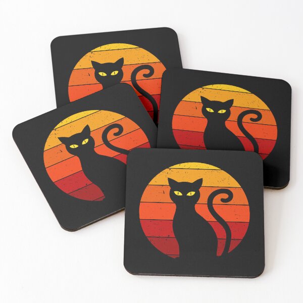 Item preview, Vintage Retro Sunset Halloween Black Cat I designed and sold by Lemon Pepper.