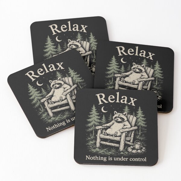 Item preview, Relax Nothing is Under Control Funny Raccoon Surrender designed and sold by haris-rana-wren.