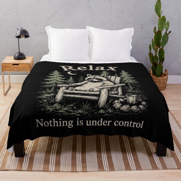 Item preview, Relax Nothing is Under Control Funny Raccoon Surrender designed and sold by haris-rana-wren.