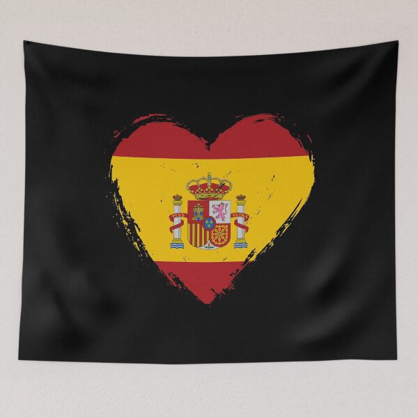 Item preview, Distressed Spain Flag Heart ES designed and sold by shitpostee.