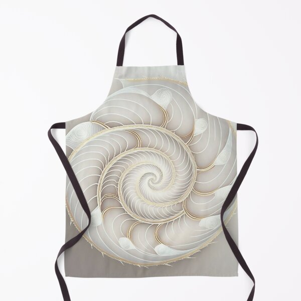 Item preview, White and Gold Shell Rosette Fibonacci Art designed and sold by RAGANADesign.