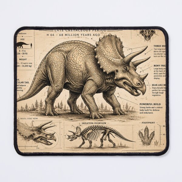 Item preview, Triceratops Dinosaur Scientific Illustration designed and sold by VantedStore.