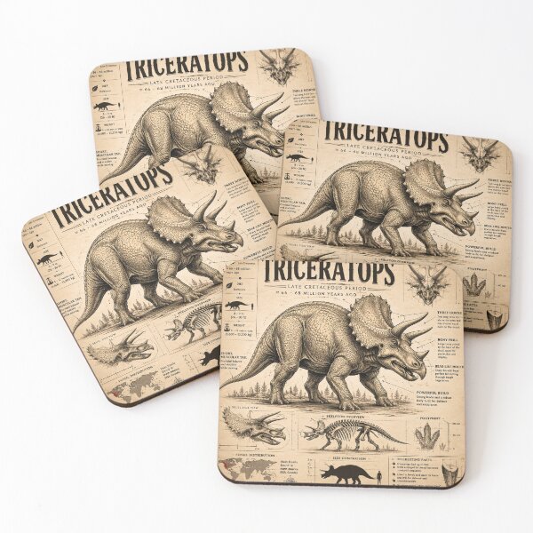 Item preview, Triceratops Dinosaur Scientific Illustration designed and sold by VantedStore.
