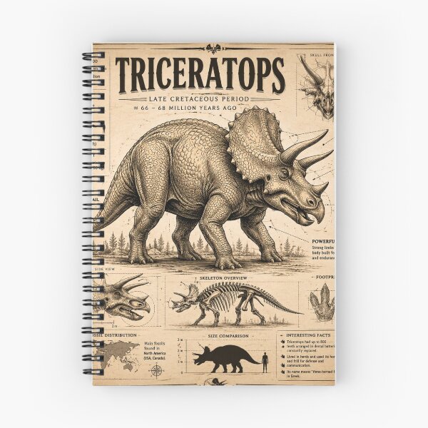 Item preview, Triceratops Dinosaur Scientific Illustration designed and sold by VantedStore.