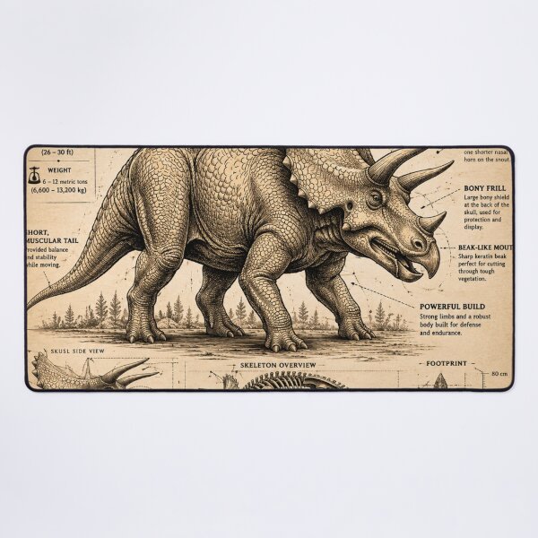 Item preview, Triceratops Dinosaur Scientific Illustration designed and sold by VantedStore.