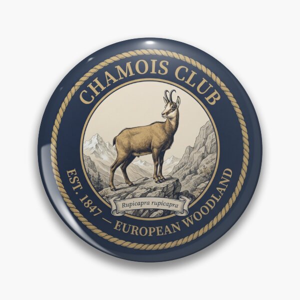 Item preview, Chamois Club Vintage Badge Alpine Mountain Wildlife designed and sold by CalmCapy Co.