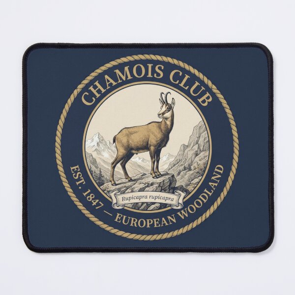 Item preview, Chamois Club Vintage Badge Alpine Mountain Wildlife designed and sold by CalmCapy Co.