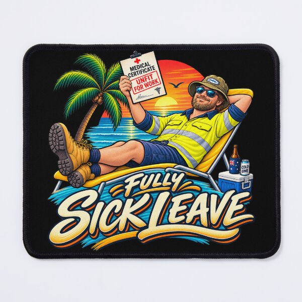 Item preview, Fully Sick Leave Funny Aussie Tradie Design designed and sold by EverclearDesign.