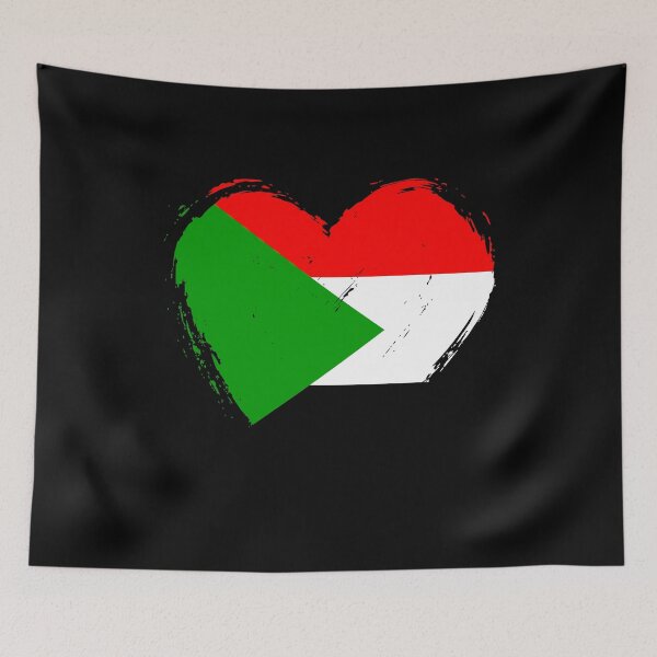 Item preview, Distressed Sudan Flag Heart SD designed and sold by shitpostee.