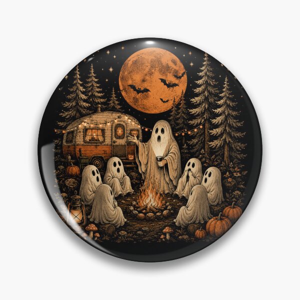 Item preview, Happy Ghost Camping Around Campfire Vintage Halloween designed and sold by will freed18.