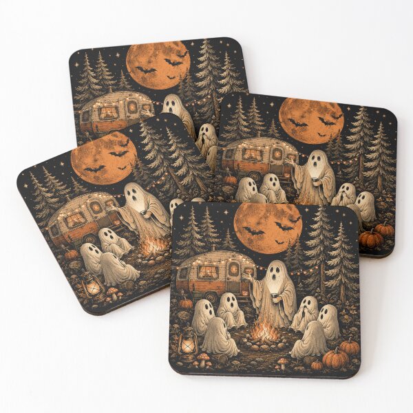 Item preview, Happy Ghost Camping Around Campfire Vintage Halloween designed and sold by will freed18.
