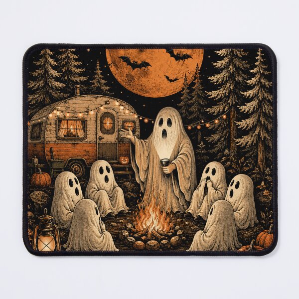 Item preview, Happy Ghost Camping Around Campfire Vintage Halloween designed and sold by will freed18.