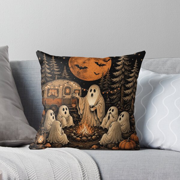Item preview, Happy Ghost Camping Around Campfire Vintage Halloween designed and sold by will freed18.
