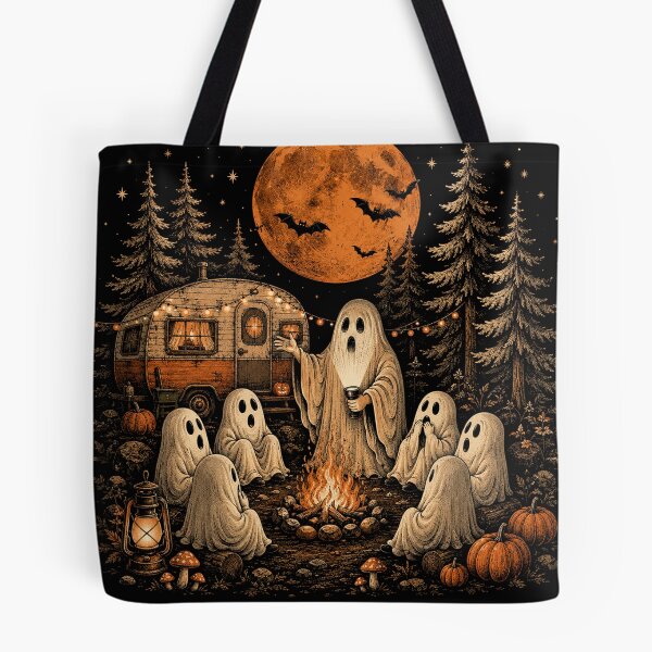 Item preview, Happy Ghost Camping Around Campfire Vintage Halloween designed and sold by will freed18.