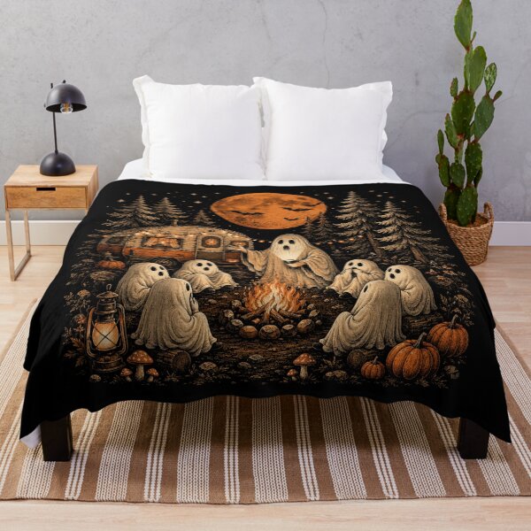 Item preview, Happy Ghost Camping Around Campfire Vintage Halloween designed and sold by will freed18.