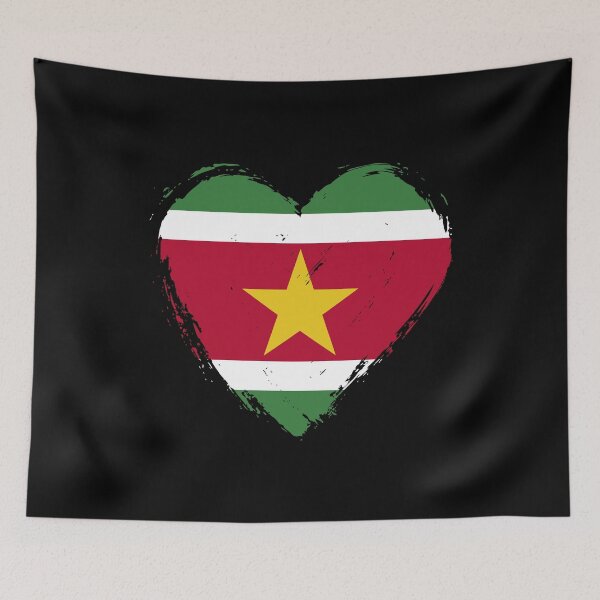 Item preview, Distressed Suriname Flag Heart SR designed and sold by shitpostee.