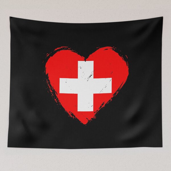 Item preview, Distressed Switzerland Flag Heart CH designed and sold by shitpostee.