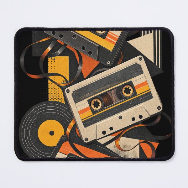 Item preview, Vintage Cassette Tapes Collage – 80s Retro Music Art designed and sold by @SHINTOSARTSTORE.